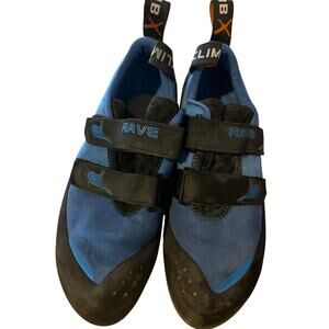 Climb X Rave Strap Performance Rock Climbing Bouldering Shoe Blue Black Size 9.5